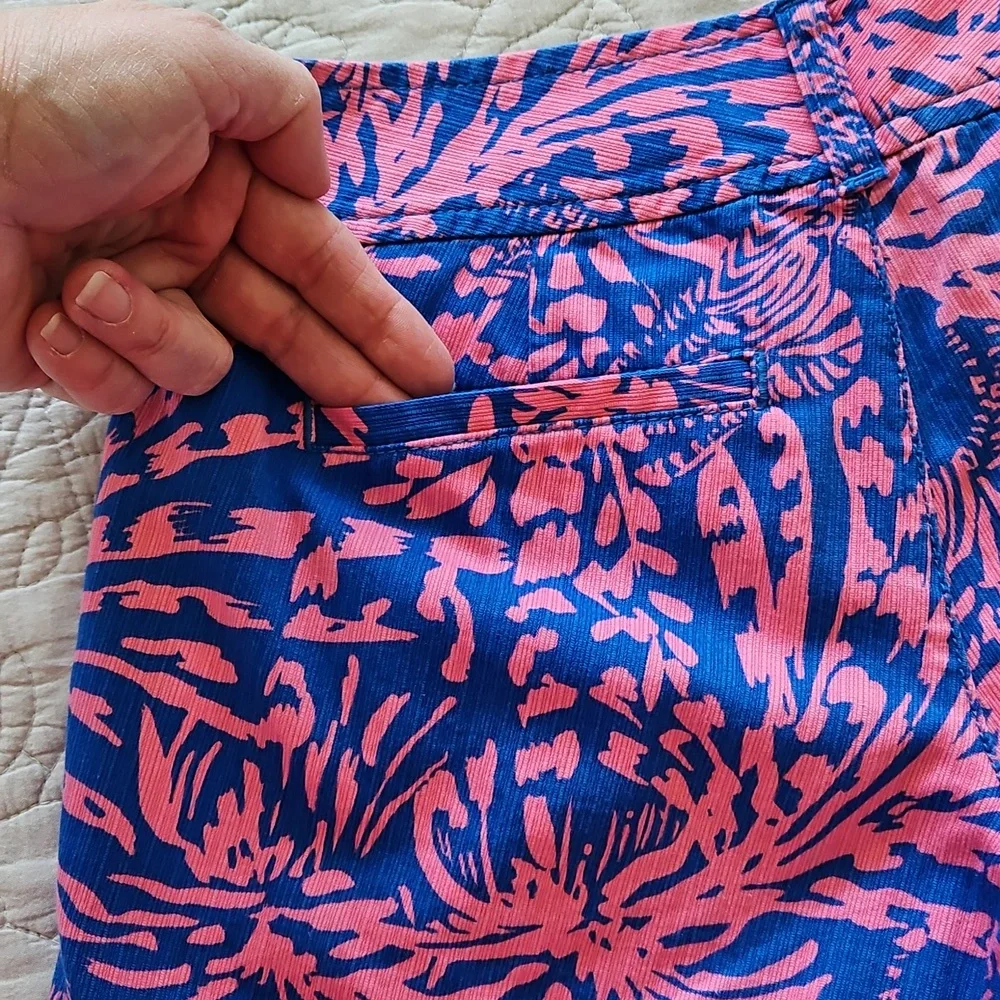 Lilly Pulitzer The Callahan Shorts Zebra Pink Blue Size‎ 00